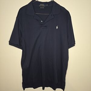 Polo Ralph Lauren Men's Short Sleeve Shirt Pima Soft Touch, Blue, Size L